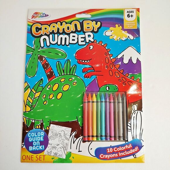 Grafix Crayon By Number 1 Printed Sheet 10 Crayons Learning Play Age 6+ Craft - Picture 11 of 11